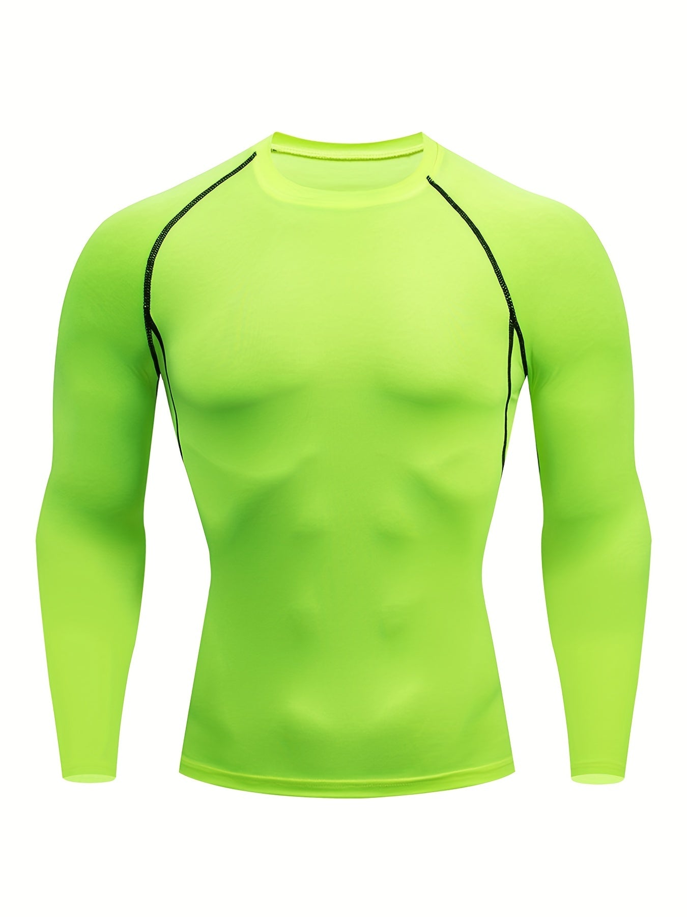 Men'S High-Stretch Sportswear | Long Sleeve Crew Neck Gym Top for Running, Training, Basketball, and More | Solid Color, Four Seasons Fit, JIIHOO Brand