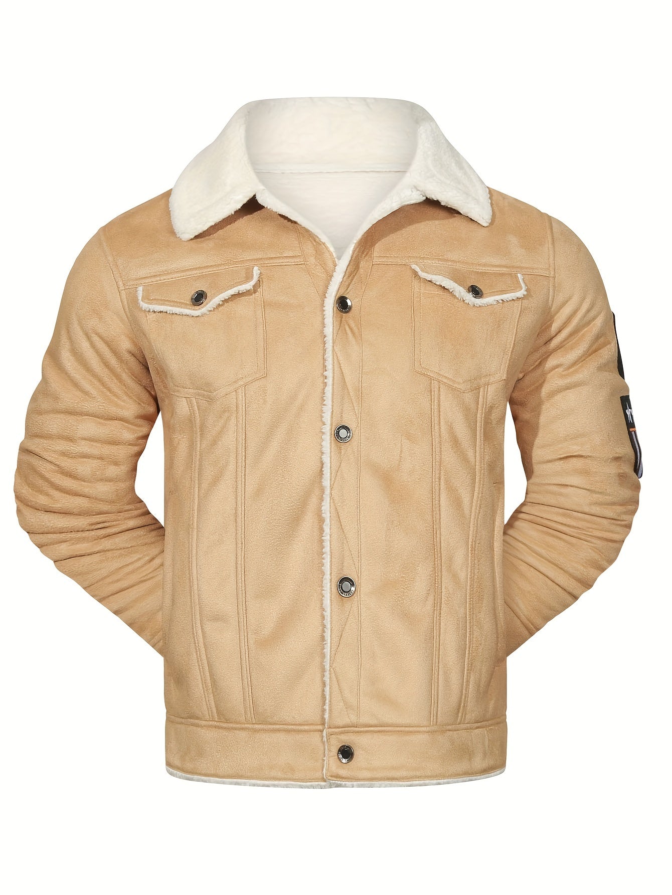 H01 Faux Fur Coat Composite Plush Thickened Warm Men's Jacket