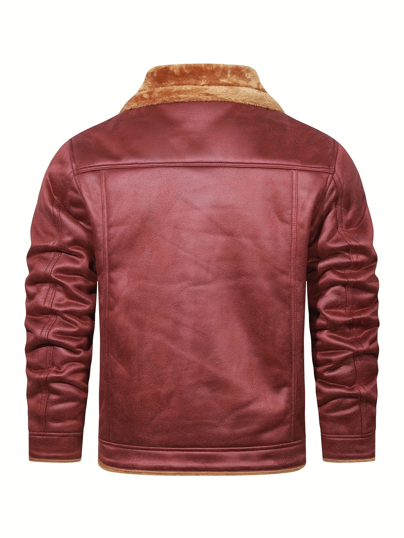 H01 Faux Fur Coat Composite Plush Thickened Warm Men's Jacket