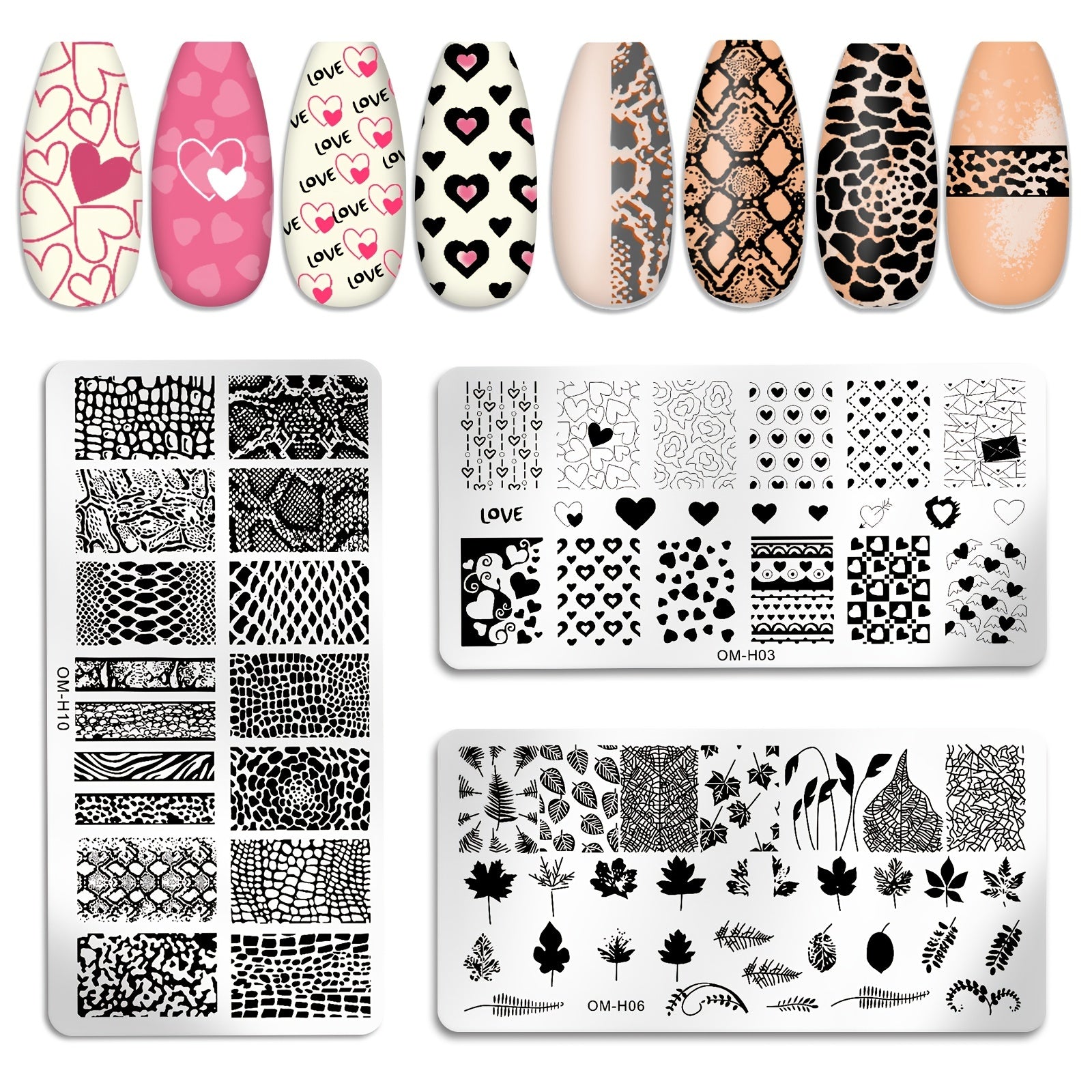 Professional Nail Transfer Tool with Nail Enhancement Templates - Odorless DIY Manicure & Pedicure System for Salon & Use, Temporary/Permanent Nail Stamping Press Plate