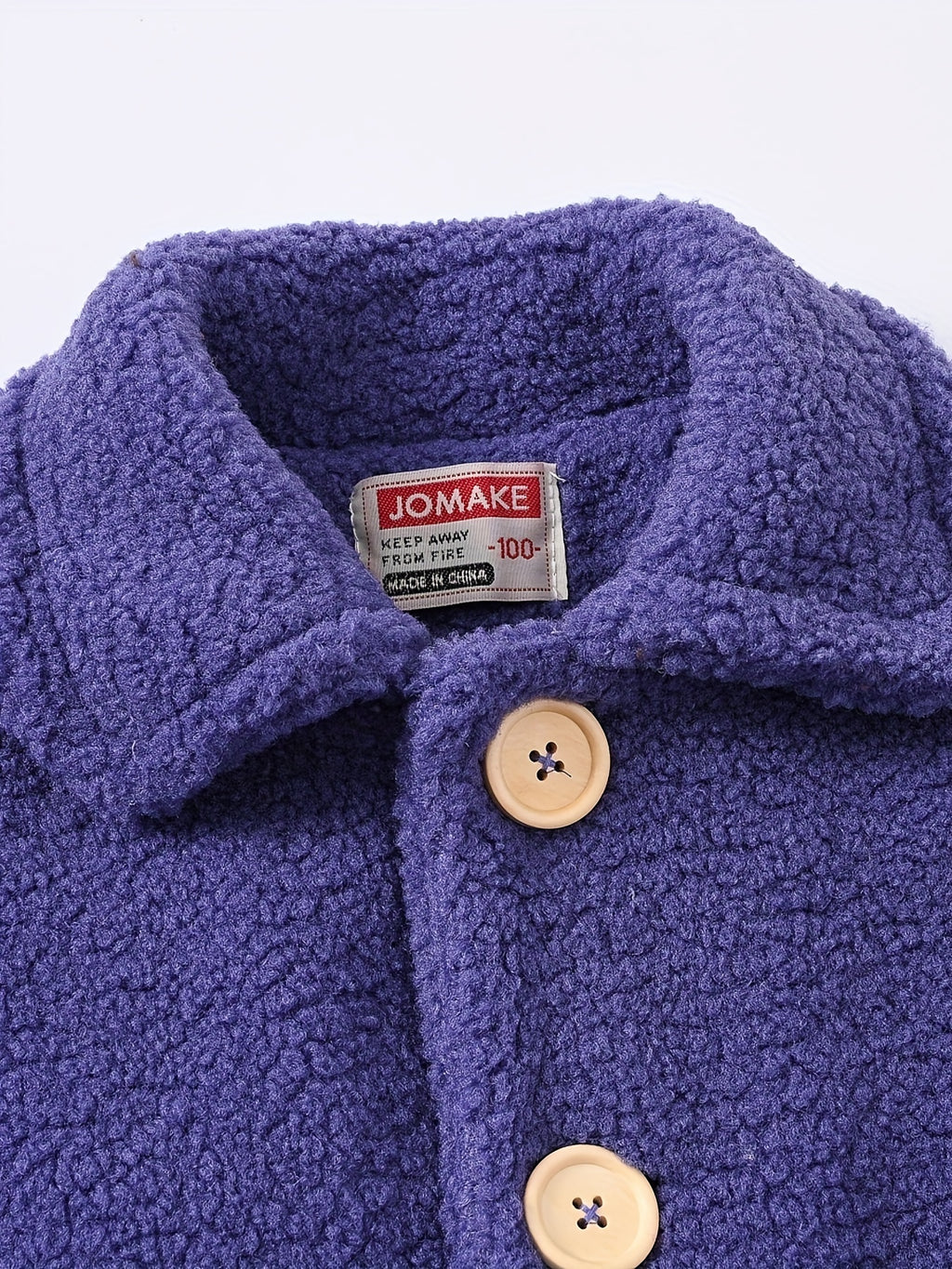 [Lamb Fur Jacket] Girls' Lamb Fur Jacket | JOMAKE Korean-Style Lapel Collar, Two-Tone, Warm Windbreaker with Pockets, Lining, Button Closure, Long Sleeves for Winter