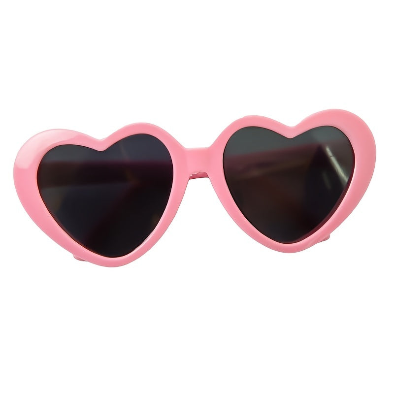 Pet Fashion Glasses for Dogs & Cats - Heart-Shaped Glasses with Yellow Lenses, Soft Fabric & Adjustable Strap, Cute Animal Costume Accessories for All Breeds, Dog Fashion Glasses, Playful Pet Accessory, Comfor