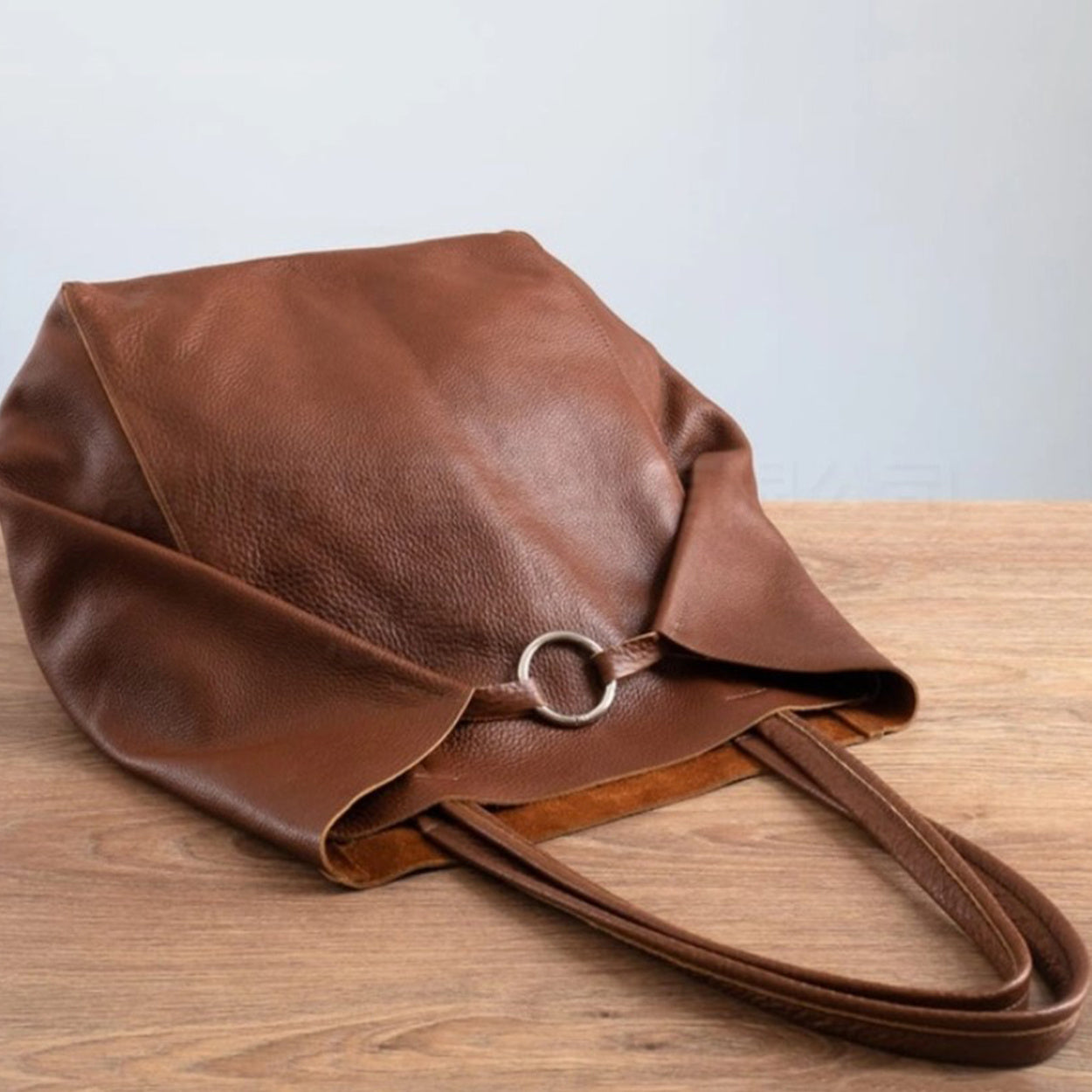 Retro Solid Color, Vintage, Large Capacity Handbag with Inner Bag