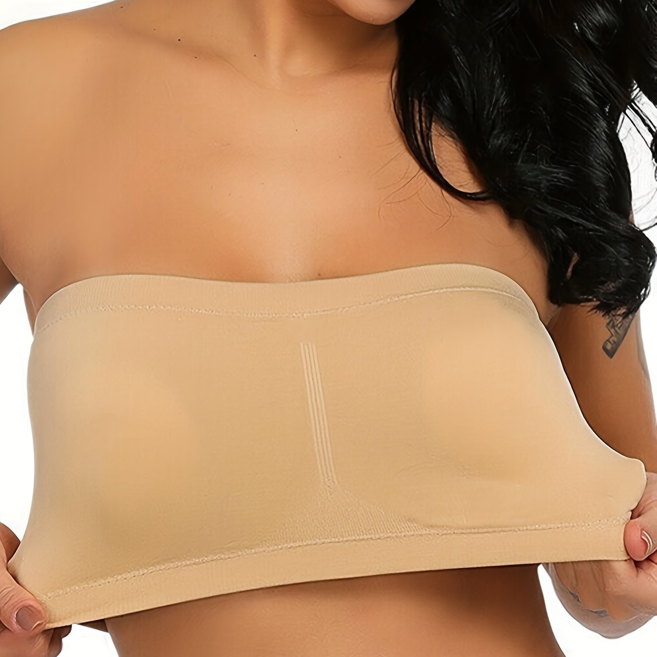 Plus-size Double-layer Anti-slip Underwire Bra with Padded Cups, No-wire Design, and One-piece Style