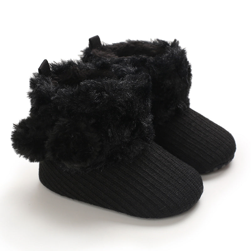 Newborn Baby Socks and Shoes for Girls, First Steps Soft Non-Slip Warm Infant Shoes