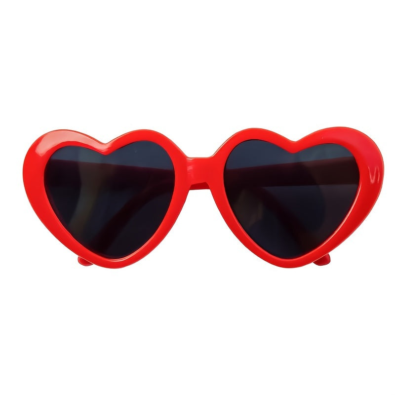 Pet Fashion Glasses for Dogs & Cats - Heart-Shaped Glasses with Yellow Lenses, Soft Fabric & Adjustable Strap, Cute Animal Costume Accessories for All Breeds, Dog Fashion Glasses, Playful Pet Accessory, Comfor