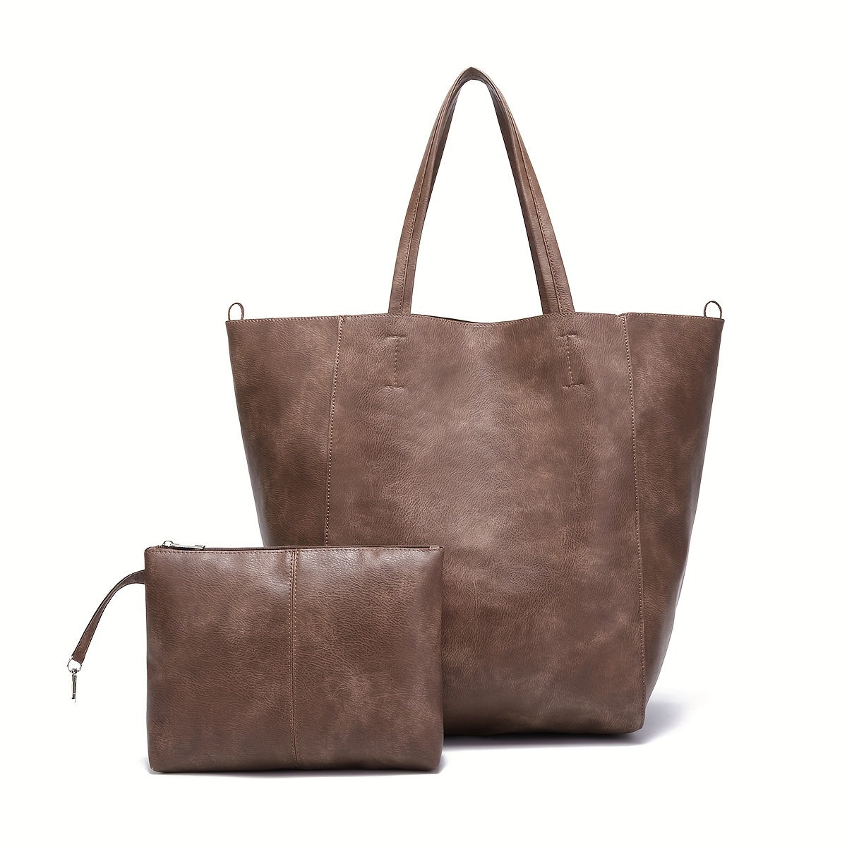 Retro Solid Color, Vintage, Large Capacity Handbag with Inner Bag