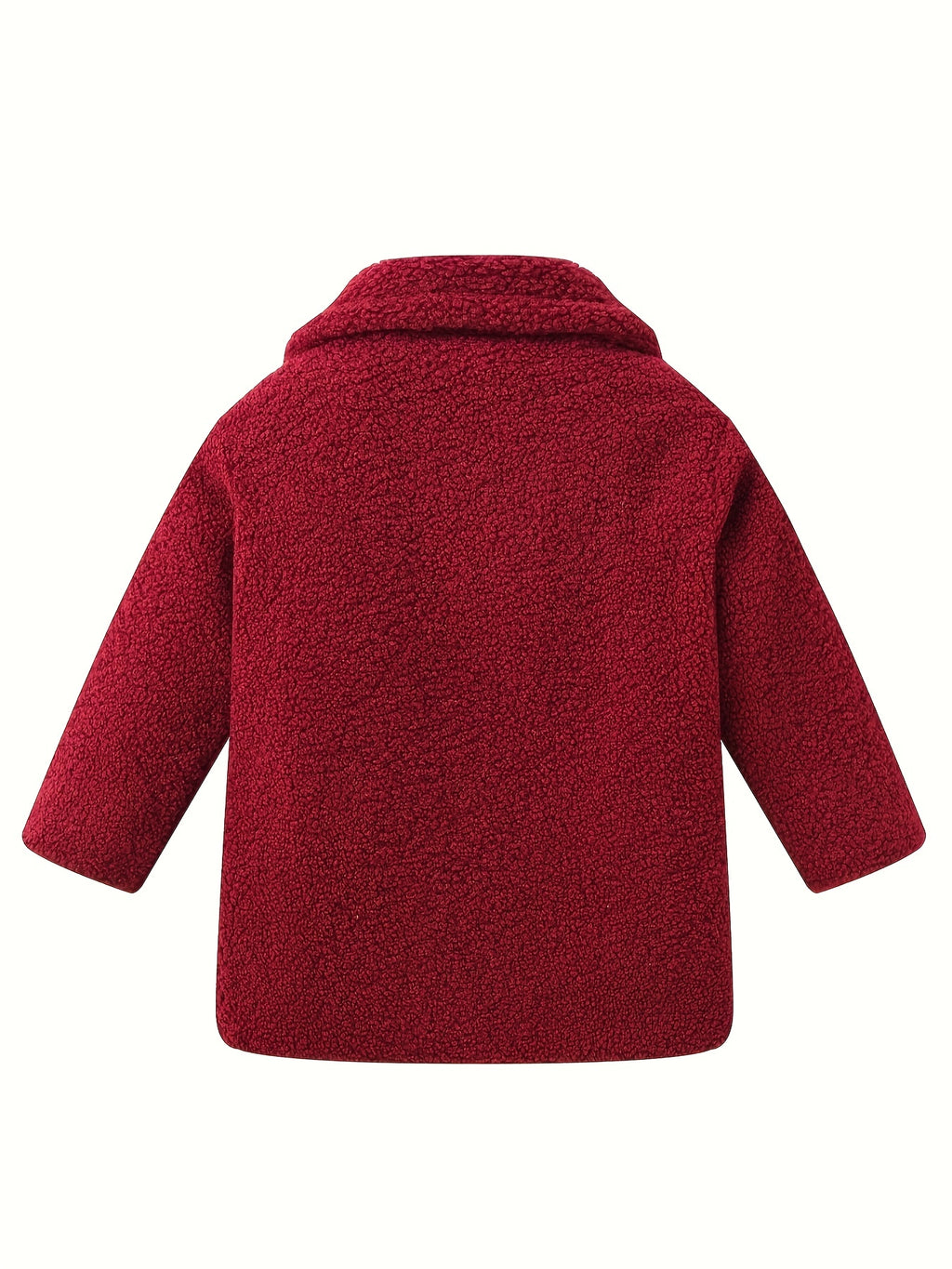 [Lamb Fur Jacket] Girls' Lamb Fur Jacket | JOMAKE Korean-Style Lapel Collar, Two-Tone, Warm Windbreaker with Pockets, Lining, Button Closure, Long Sleeves for Winter