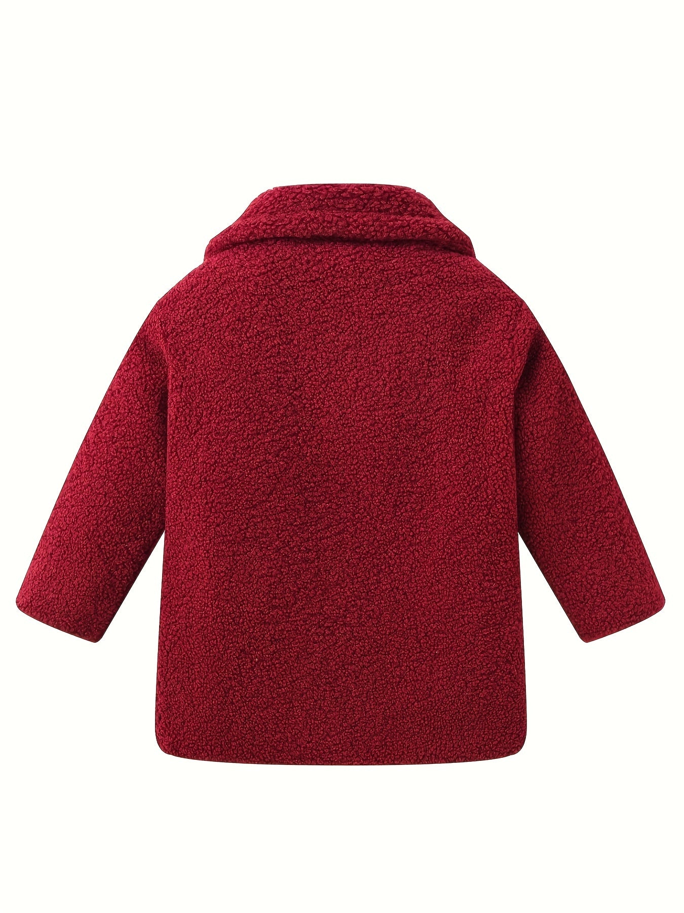 [Lamb Fur Jacket] Girls' Lamb Fur Jacket | JOMAKE Korean-Style Lapel Collar, Two-Tone, Warm Windbreaker with Pockets, Lining, Button Closure, Long Sleeves for Winter