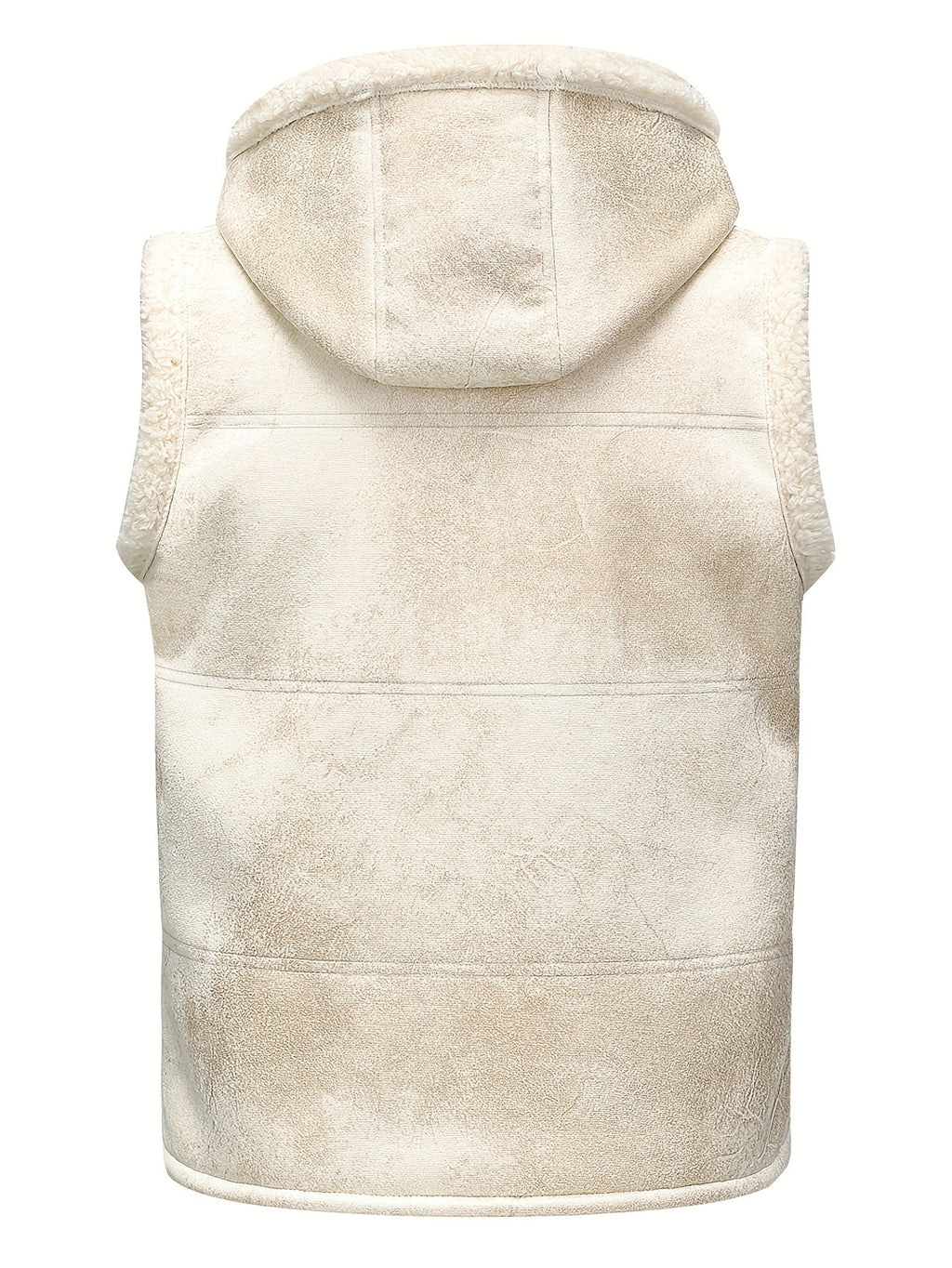 Men's -Lined Hooded Vest, Thickened and -Lined, Fashionable Windproof Warm Jacket