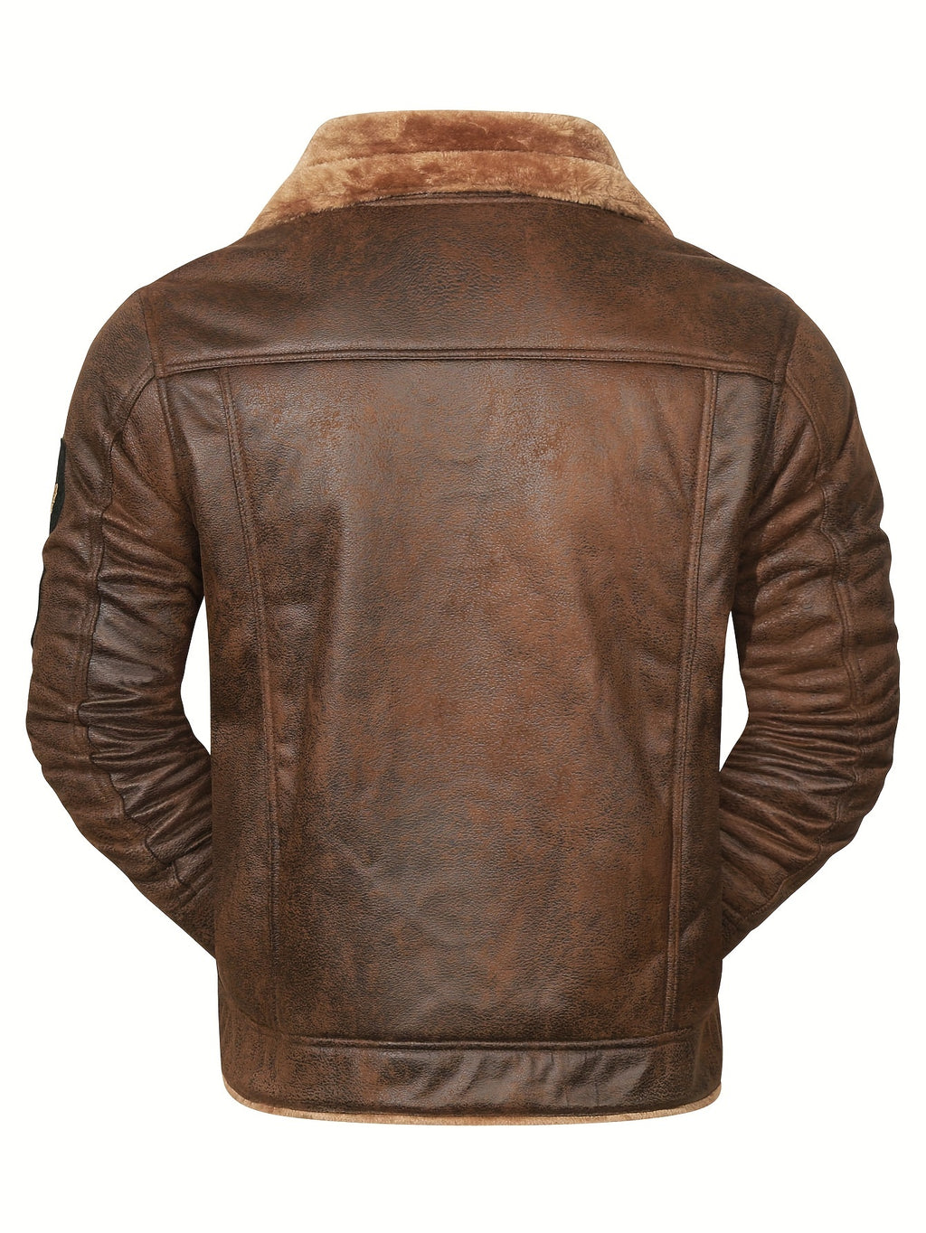 H01 Faux Fur Coat Composite Plush Thickened Warm Men's Jacket