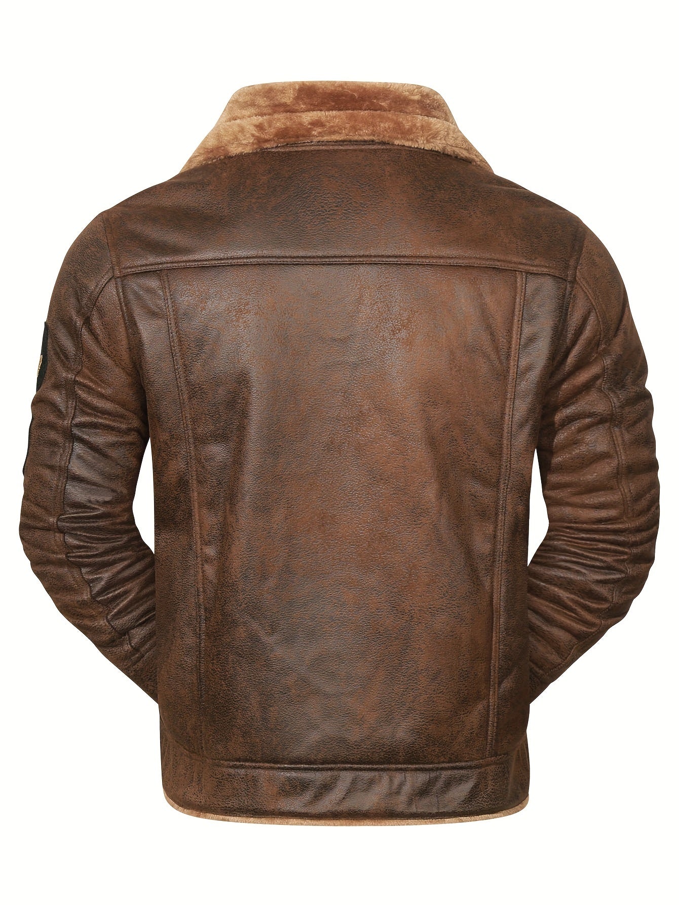 H01 Faux Fur Coat Composite Plush Thickened Warm Men's Jacket