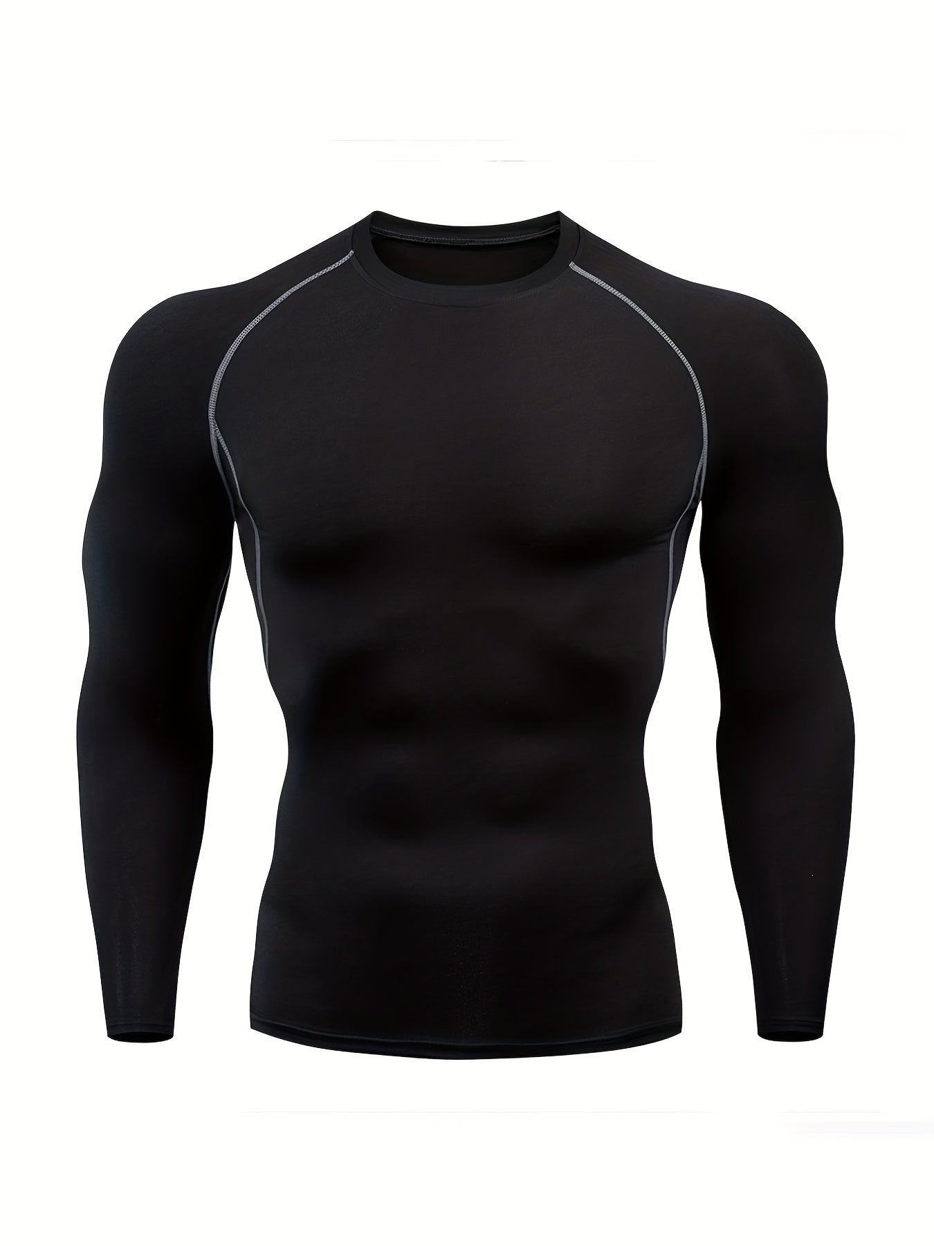 Men'S High-Stretch Sportswear | Long Sleeve Crew Neck Gym Top for Running, Training, Basketball, and More | Solid Color, Four Seasons Fit, JIIHOO Brand