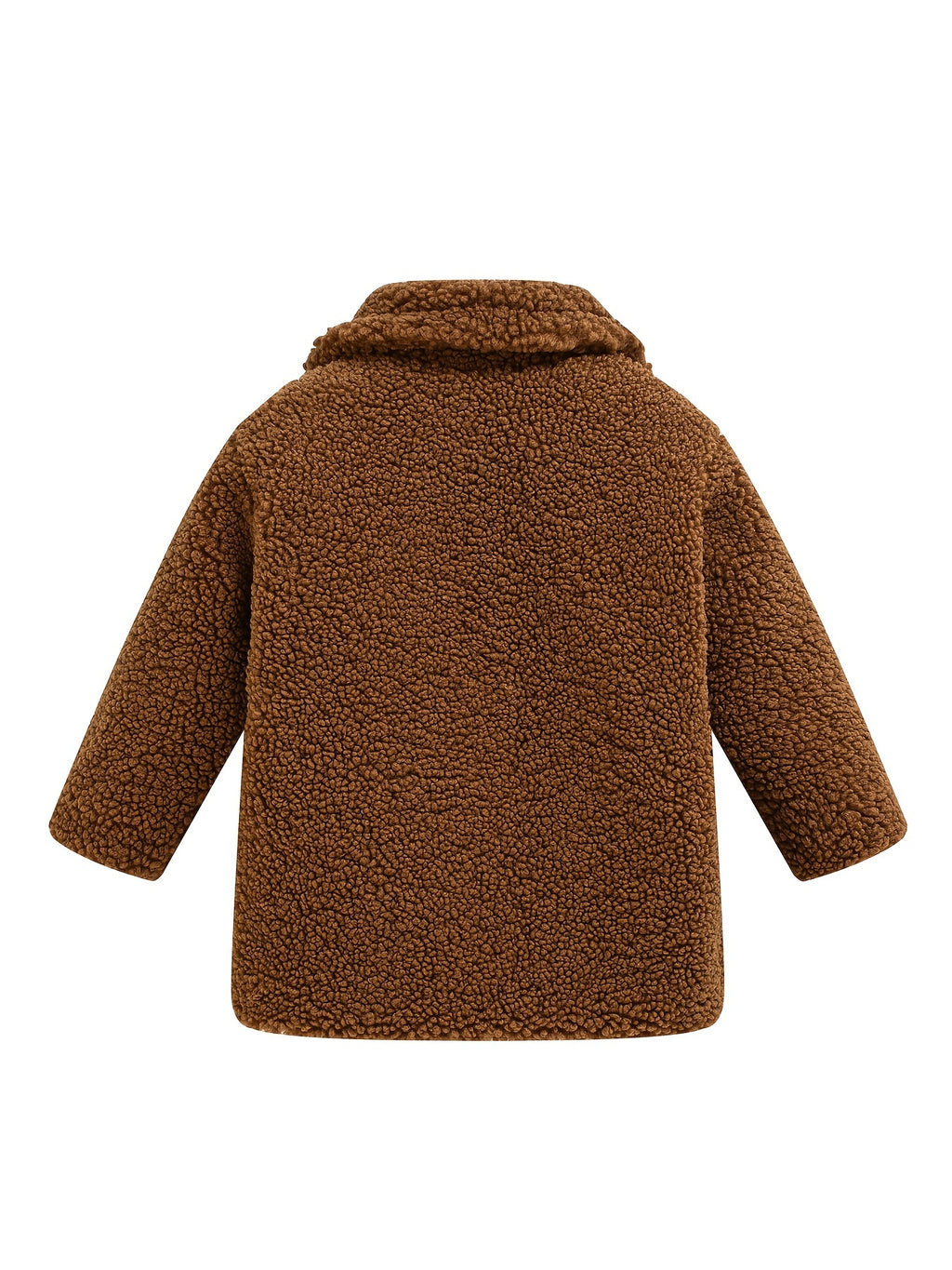 [Lamb Fur Jacket] Girls' Lamb Fur Jacket | JOMAKE Korean-Style Lapel Collar, Two-Tone, Warm Windbreaker with Pockets, Lining, Button Closure, Long Sleeves for Winter