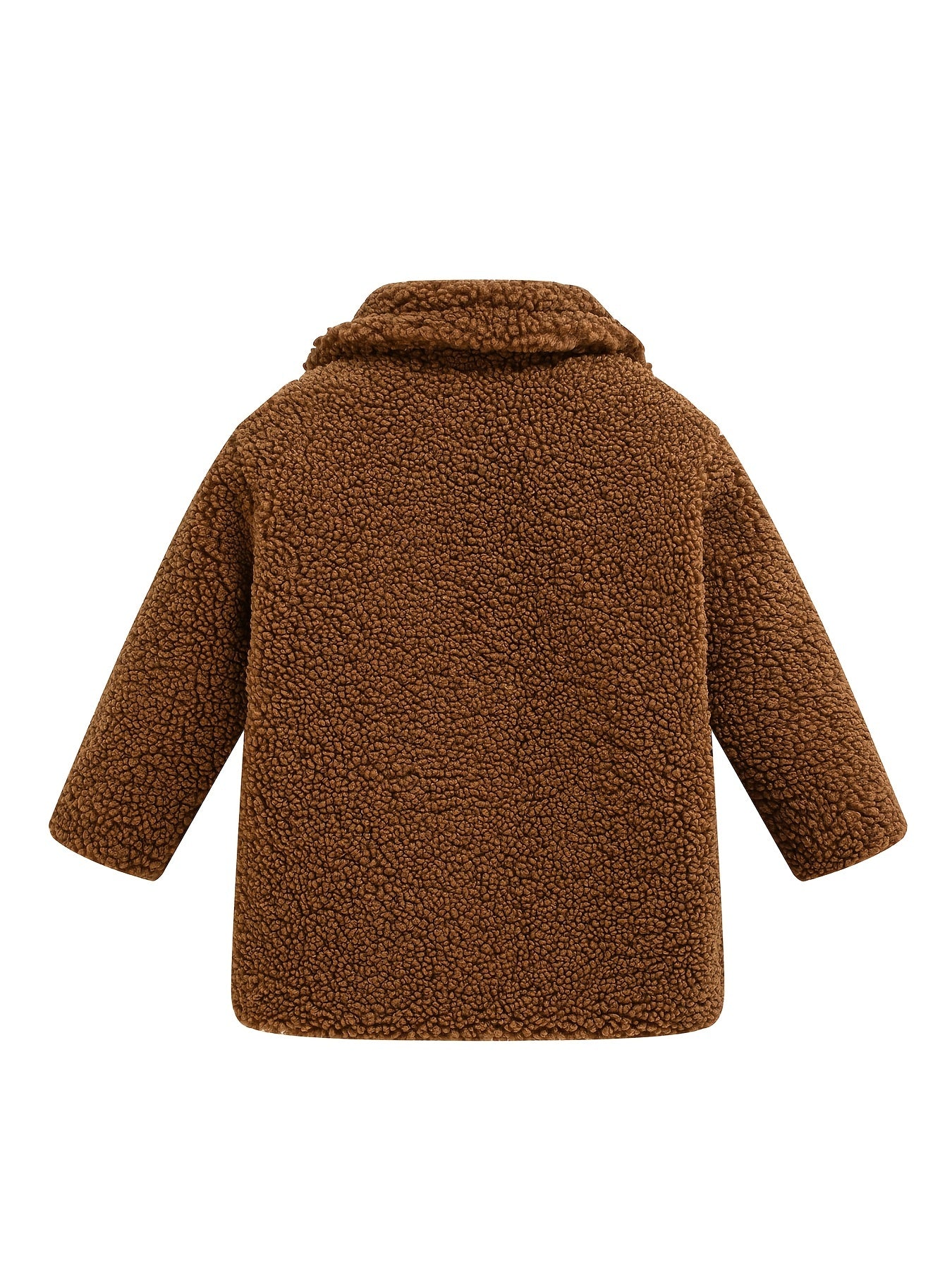 [Lamb Fur Jacket] Girls' Lamb Fur Jacket | JOMAKE Korean-Style Lapel Collar, Two-Tone, Warm Windbreaker with Pockets, Lining, Button Closure, Long Sleeves for Winter