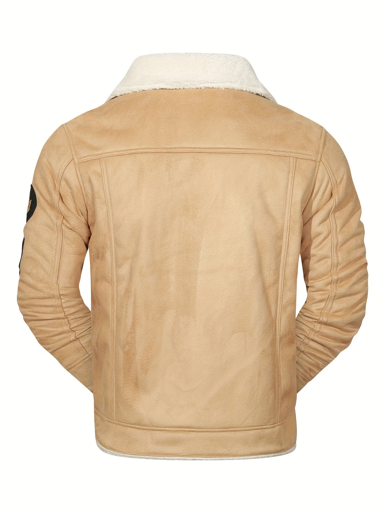 H01 Faux Fur Coat Composite Plush Thickened Warm Men's Jacket