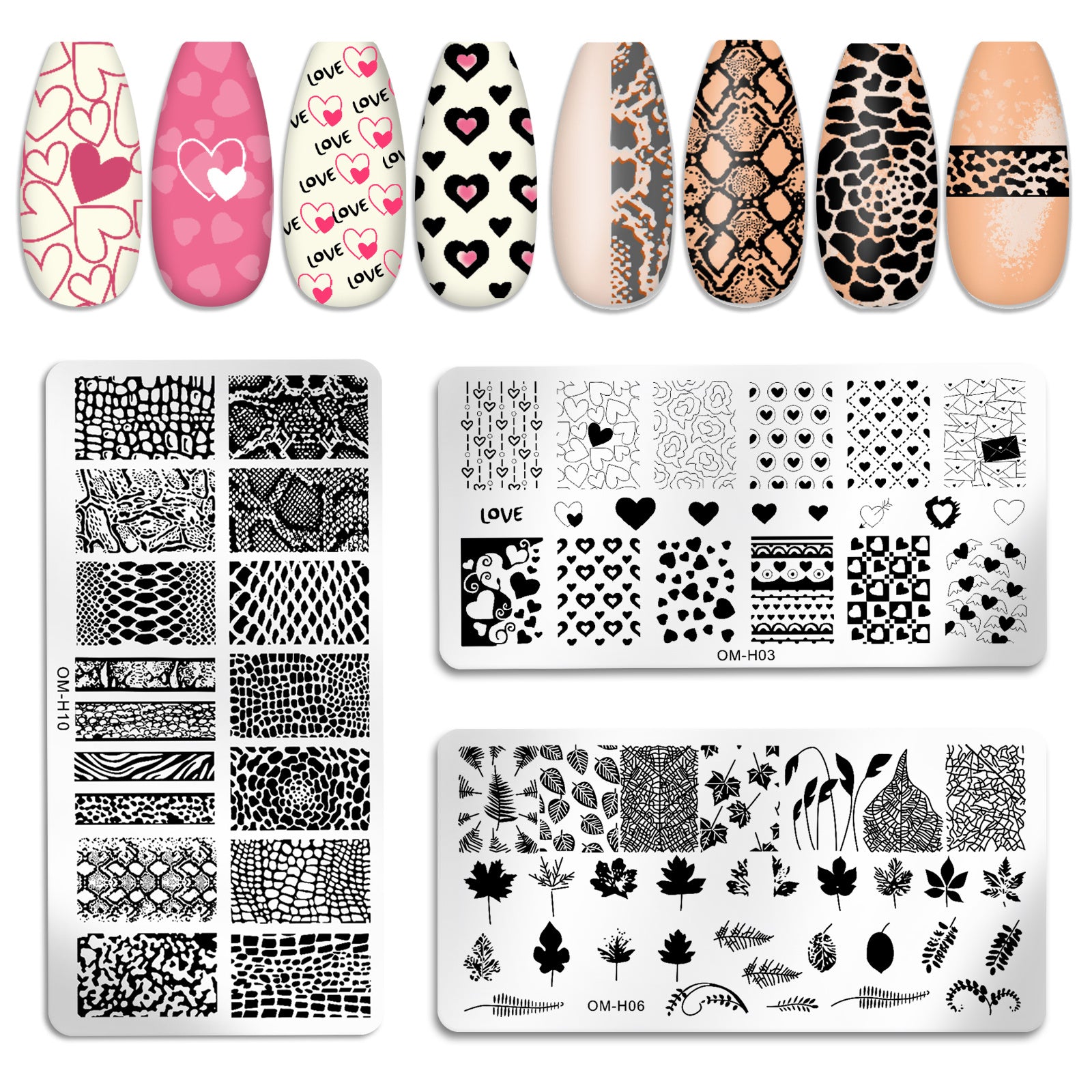 Professional Nail Transfer Tool with Nail Enhancement Templates - Odorless DIY Manicure & Pedicure System for Salon & Use, Temporary/Permanent Nail Stamping Press Plate