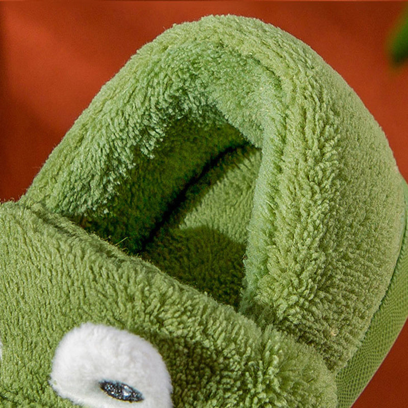 Boys' Cartoon Slippers with Lining, Warm and Non-Slip Soft Sole Indoor Slippers for Autumn and Winter
