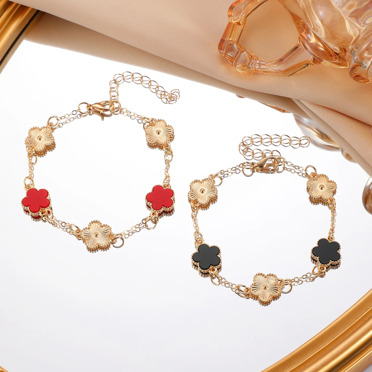 Five Petal Flower Bracelet Chain Tassel Colorful Enamel Charm Women Fashion Elegant Jewelry Gift Trendy Accessory