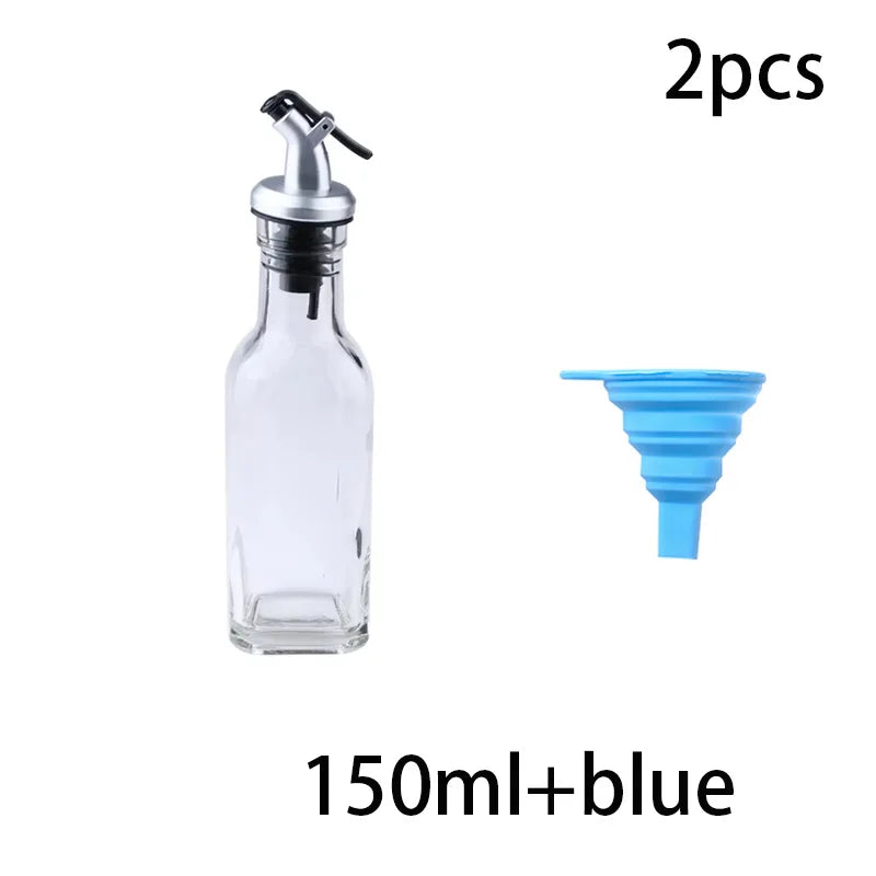 FAIS DU Glass Oil Bottle Olive Oil Dispenser for Kitchen with Silicone Funne Kitchen Seasoning Sauce Vinegar Bottle Kitchen Tool