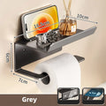 Wall-Mounted Bathroom Toilet Paper Holder with Roll Dispenser and Storage Shelf – Space-Saving Organizer for Home Restroom