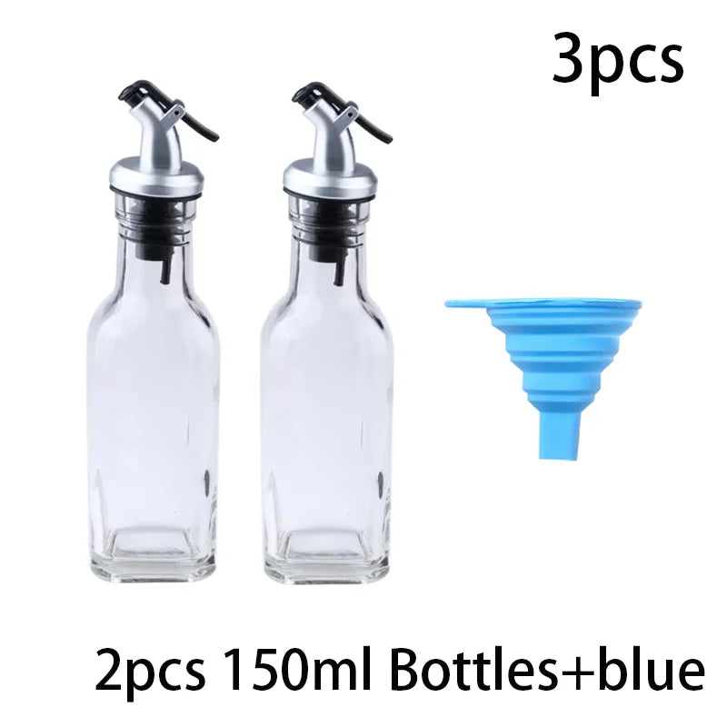 FAIS DU Glass Oil Bottle Olive Oil Dispenser for Kitchen with Silicone Funne Kitchen Seasoning Sauce Vinegar Bottle Kitchen Tool