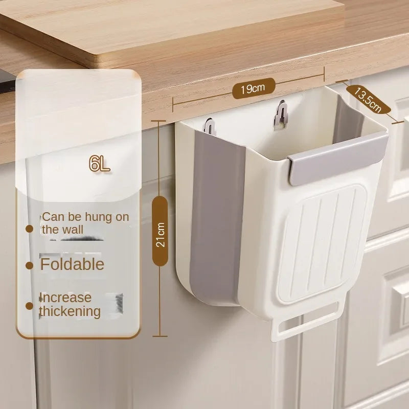 Camper Trash Can Hanging Trash Can Rv Trash Can Foldable Trash Can Household Kitchen Cabinet Hanging Garbage Storage for Kitchen