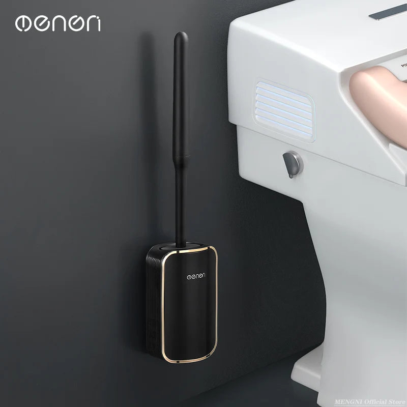 MENGNI-Luxury Toilet Brush Bathroom Wall-mount Quick Draining Clean Tool Cleaning Brush Bathroom Accessories Sets