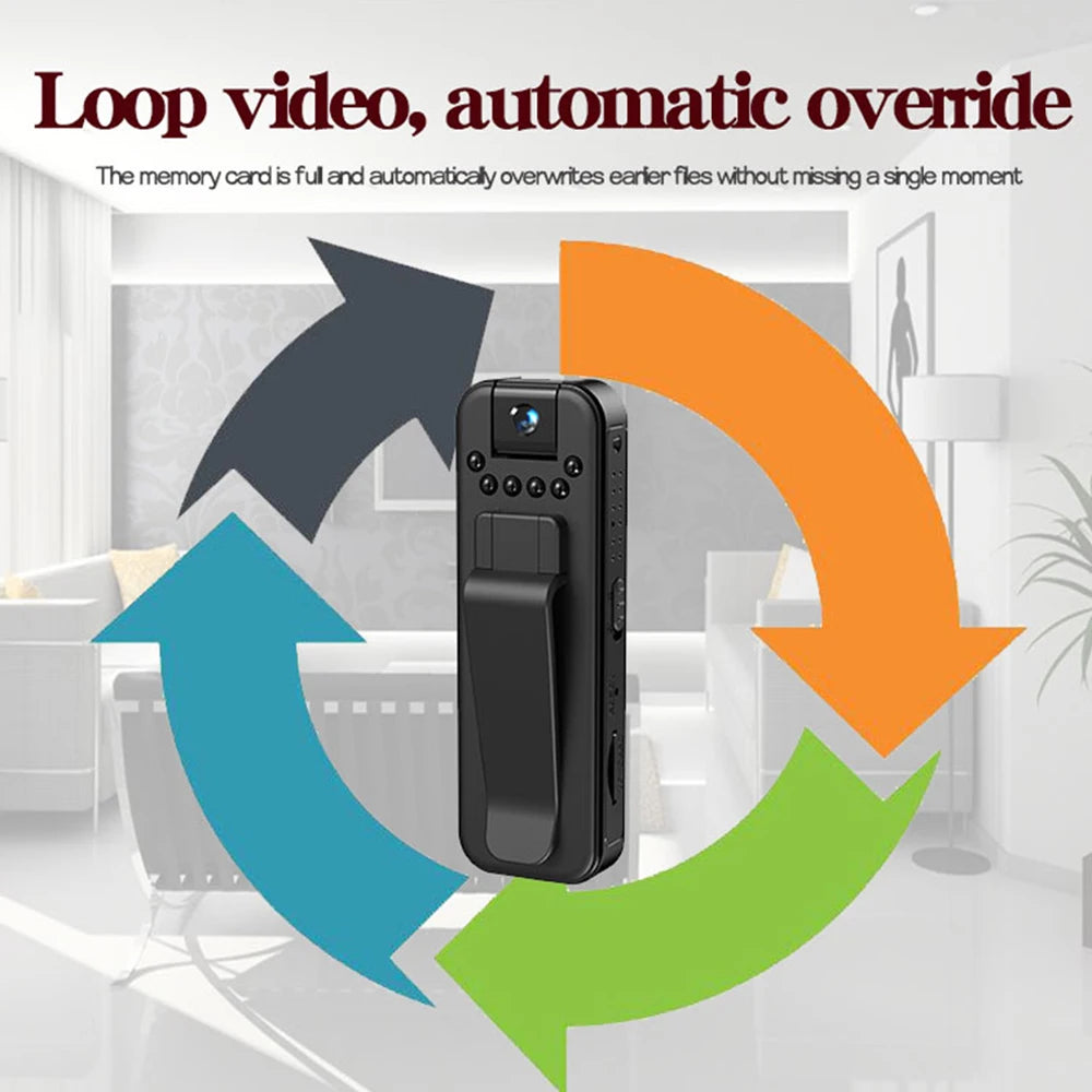 HD 1080P Mini Camera Portable Small Digital Video Recorder Police BodyCam Infrared Night Vision Miniature Camcorder