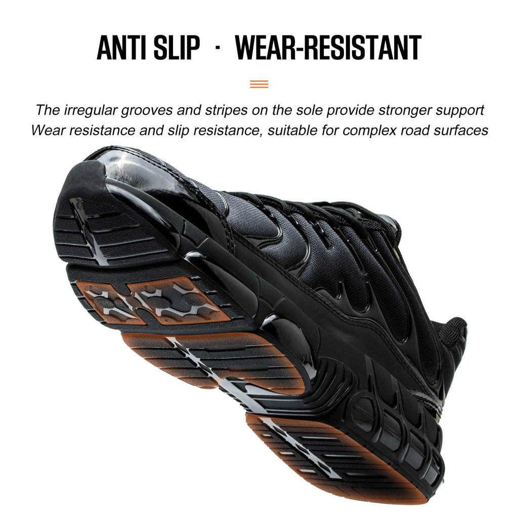 Mens Steel Toe Work Shoes Low Top Adjustable Comfortable Safety Shoes Slip Resistant Work Sneakers Anti-Puncture Anti-smash