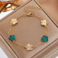 Five Petal Flower Bracelet Chain Tassel Colorful Enamel Charm Women Fashion Elegant Jewelry Gift Trendy Accessory