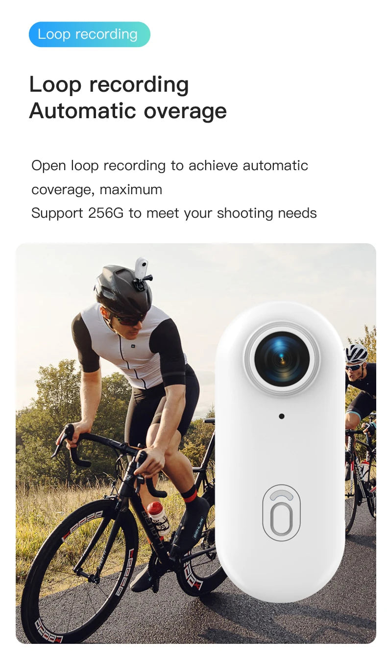 4K Mini Body Camera 64GB Action Cam with Audio & Video Thumb Hands Free Waterproof Recording Wearable Cameras Portable Camcorder
