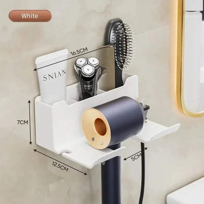 Hot Sale Hair Dryer Holder Wall Mount Suction Cup Bathroom Organizer Wall Mount Hairdryer Holder Straightener Stand Rustproof
