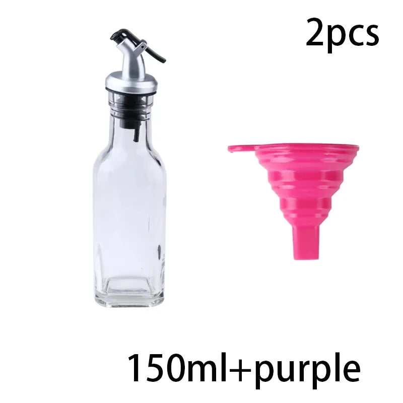 FAIS DU Glass Oil Bottle Olive Oil Dispenser for Kitchen with Silicone Funne Kitchen Seasoning Sauce Vinegar Bottle Kitchen Tool