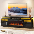TV Stand with Fireplace, 67in Entertainment Center with Opening Shelves Modern Storage Cabinets and LED Lights, for, Customized