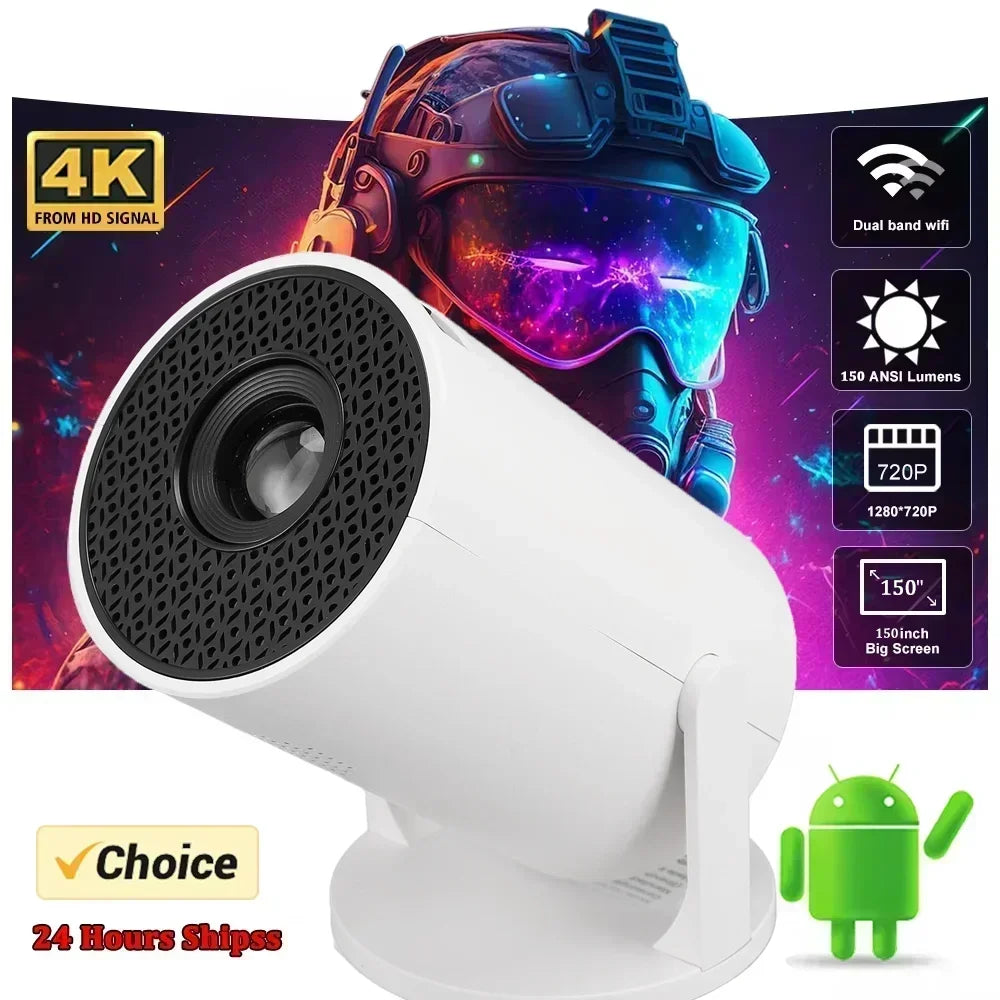 2026 New HY300 Projector with WiFi6 & BT5.0, Portable Beamer 1080P/4K Support Auto Keystone Smart Android Proyector