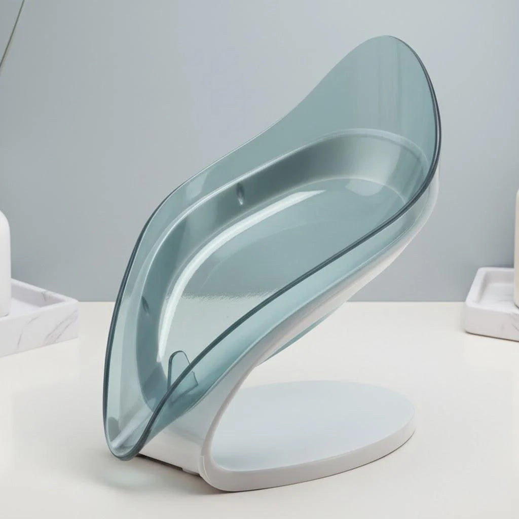 Leaf Shape Soap Box Freestanding Suction Cup Bathroom Organizer Storage Rack for Laundry Soap Accessories