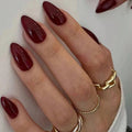 24 PCs Short French Simple Solid Nails with 1 Jelly Gel and 1 Nail File