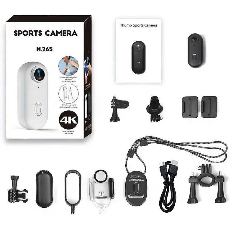 4K Mini Body Camera 64GB Action Cam with Audio & Video Thumb Hands Free Waterproof Recording Wearable Cameras Portable Camcorder
