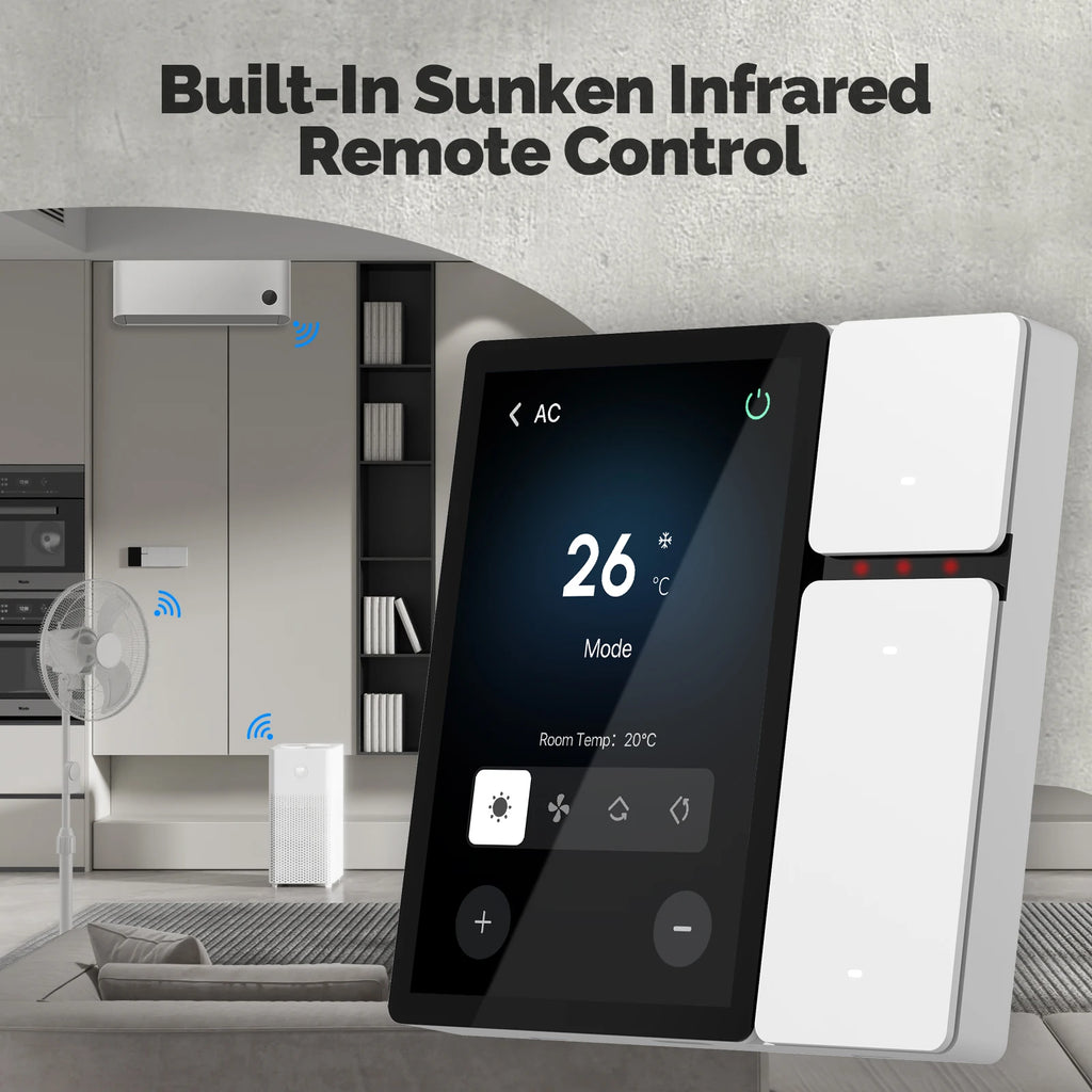 MOES Tuya WiFi Smart Control Panel 3.5" Touch Screen, 3 Relays & Buttons, IR Remote, Bluetooth Sigmesh Hub, Home Automation