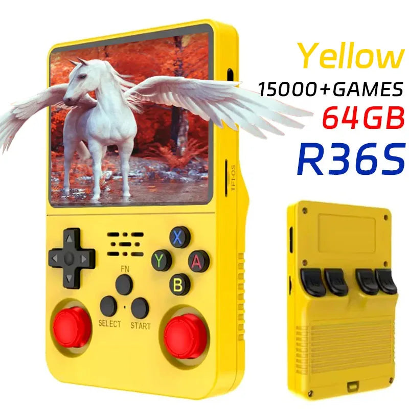 Open Source R36S Retro Handheld Game Console 3.5 Inch IPS Screen RK3326 Chip 15000+Games 64/128GB Portable Pocket Video Player