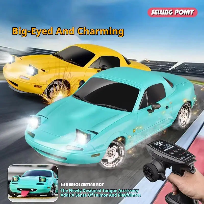 New 1:18 Adorable Mx-5 Miata Rx7 Rc Drift Car 2.4g Esp Gyro Flip-Up Light Full Scale Remote Control Toy Car Kid Adult Xmas Gift