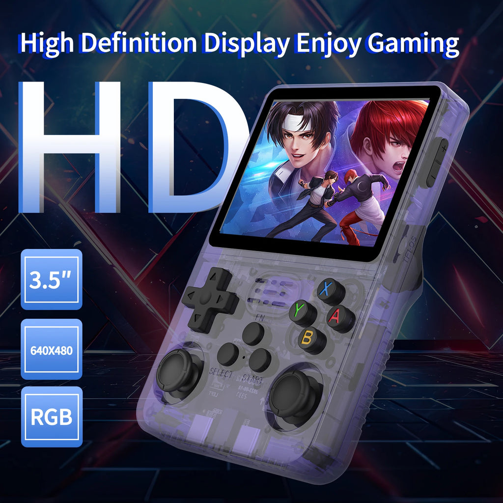 Open Source R36S Retro Handheld Game Console 3.5 Inch IPS Screen RK3326 Chip 15000+Games 64/128GB Portable Pocket Video Player