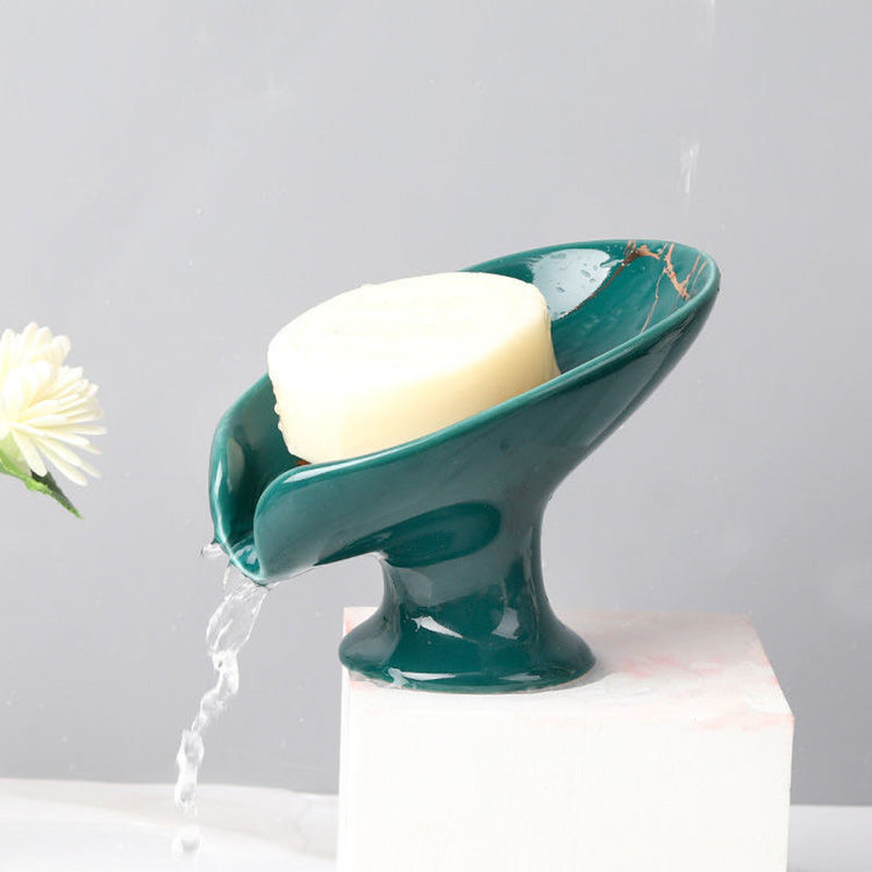 New 1 ceramic Leay shower soap holder, bathroom and kitchen supplies shape box, drain hole tray, storage board