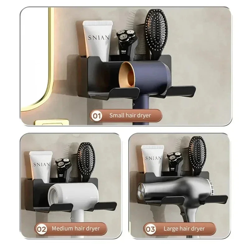 Hot Sale Hair Dryer Holder Wall Mount Suction Cup Bathroom Organizer Wall Mount Hairdryer Holder Straightener Stand Rustproof