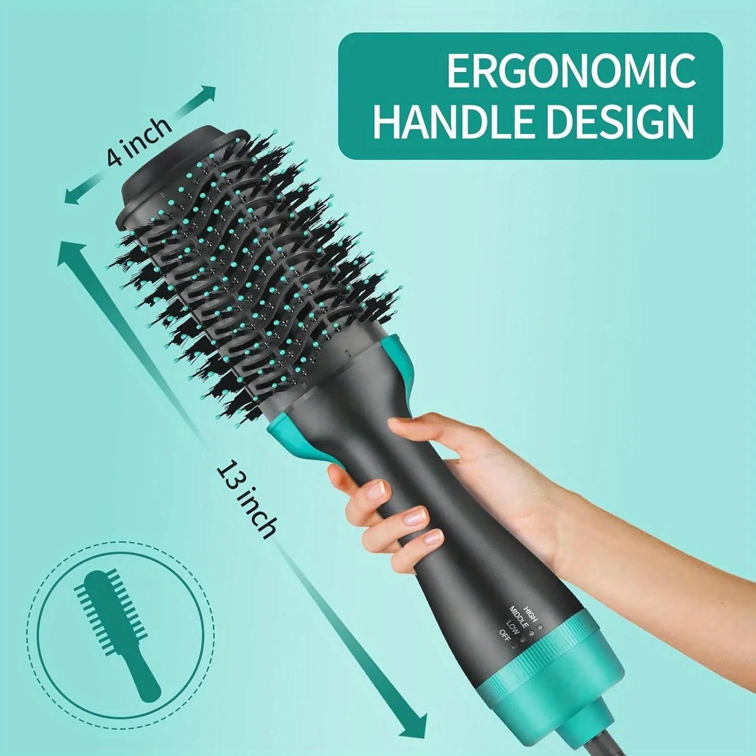 BLUTOOL 4-in-1 One-Step Negative Ion Hair Dryer and  Hot Air Brush, Reduces Frizz and Static, Quick-Dry Volumizing