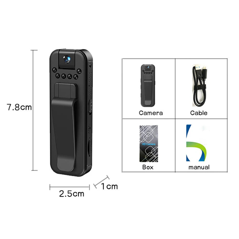HD 1080P Mini Camera Portable Small Digital Video Recorder Police BodyCam Infrared Night Vision Miniature Camcorder