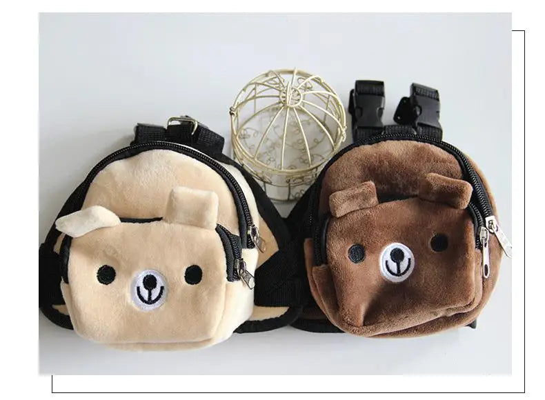 Pet Dog Backpack Durable Puppy Self Carry Backpack Adjustable Leash Cartoon Portable Harness Teddy Dog Outdoor Snack Bag