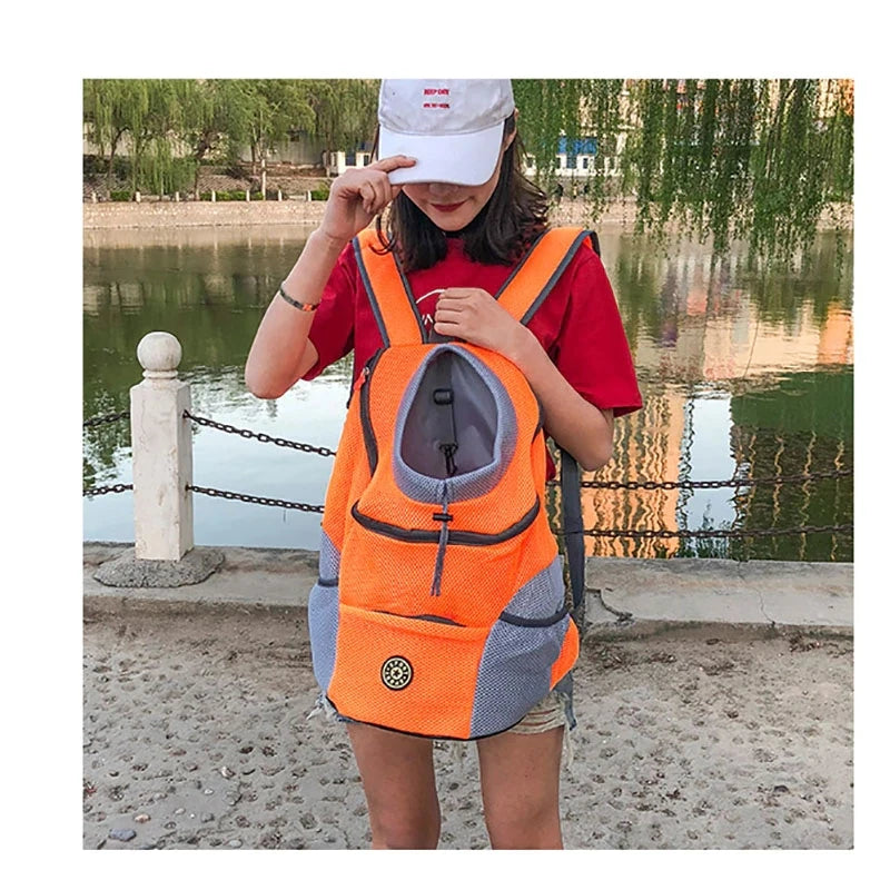 Pet Backpack Portable Portable dog Double Shoulder bag  Outdoor Travel cat Carrier Bag Pet Dog Front Bag Mesh Backpack