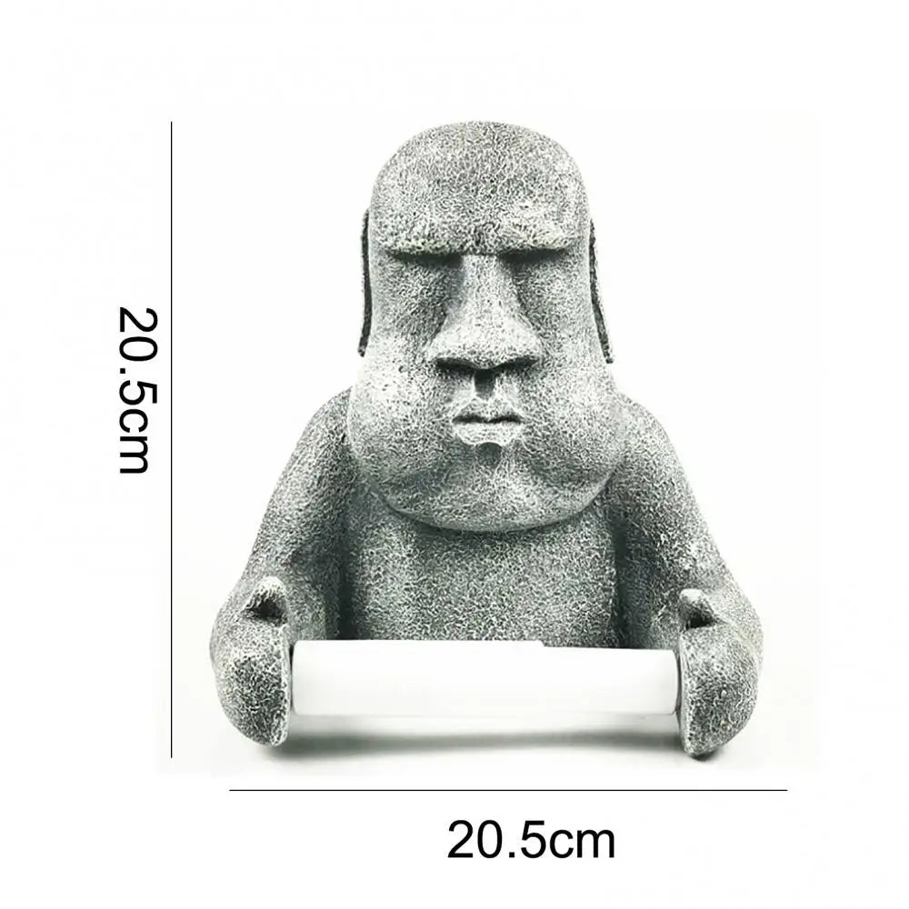 Wall Mounted Durable Roll for Bathroom Storage Holder Tissue Easter Island Moai Design Toilet Paper Rack Supplies